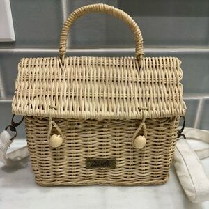 Olli Ella Straw Rattan Casa Clutch